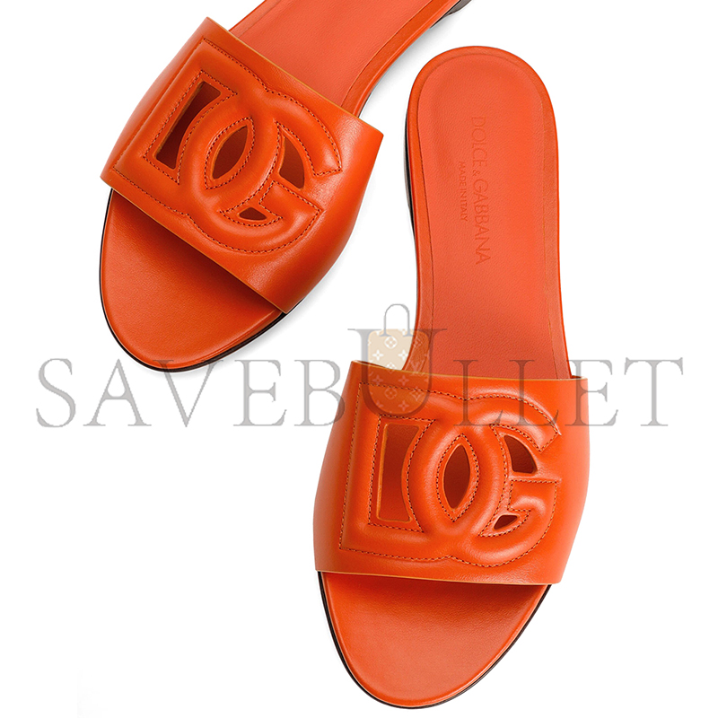 DOLCE GABBANA CALFSKIN SLIDES WITH DG LOGO CQ0436AY32980244